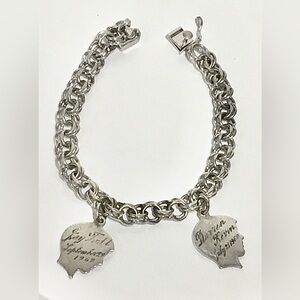 Vintage Solid Sterling Silver Charm Bracelet